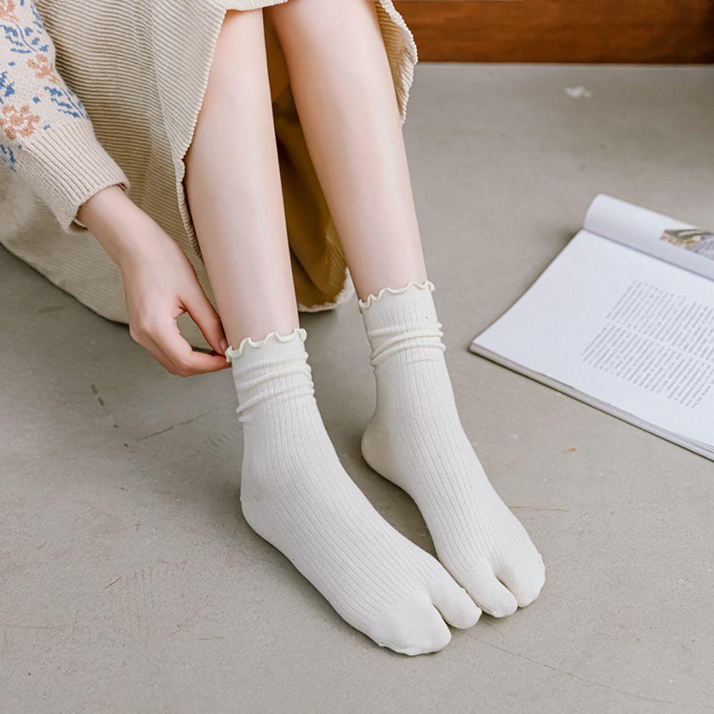 Vớ Cotton Hai Ngón Phối Bèo Màu Kẹo Ngọt Thời Trang Harajuku Cho Nữ