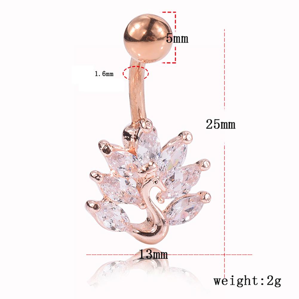 1 Khuyên Rốn Hình Chim Công Đính Đá Nhiều Màu Sắc Cá Tính