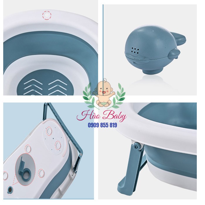 Chậu Tắm Gấp Gọn Kèm Phao Tắm Cao Cấp Tiện Dụng Cho Bé Yêu