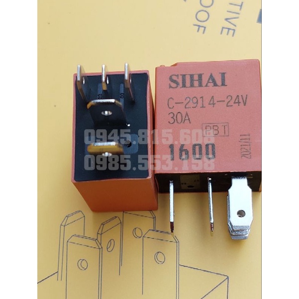 Rơ le 5 chân Sihai 12v/24v 30A cao cấp. Rơ le bé.