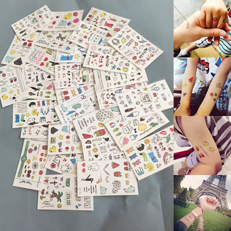 Bộ 10 Tấm Hình Xăm Dán Thiết Kế Dễ Thương Thời Trang