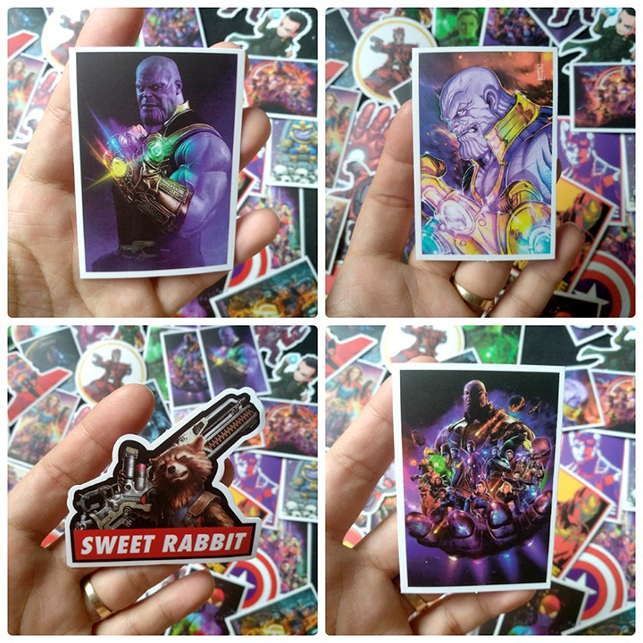 Miếng dán Sticker Avenger  - trọn bộ 100 hình - In rõ ràng sắc nét khó tróc
