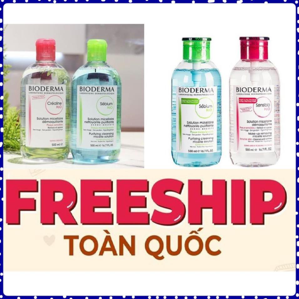 FREESHIP TOÀN QUỐC - Tẩy Trang Bioderma Senbio  Créaline 500ml chính hãng (Nắp Nhấn-Nắp Bật) ⓨⓞ qe
