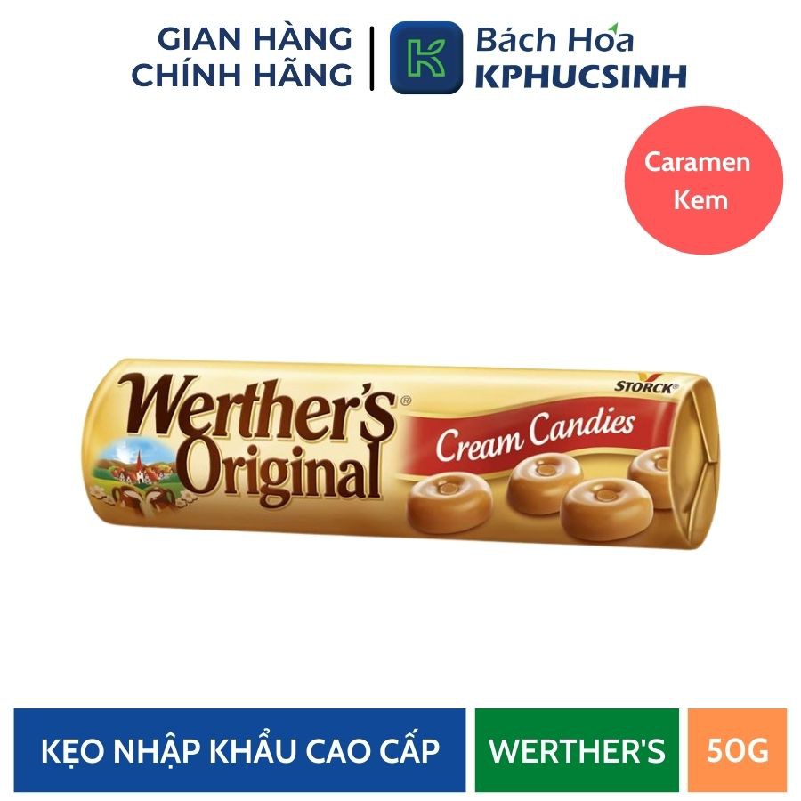 Kẹo caramen kem Werther's Original 50g dạng thỏi KPHUCSINH - Hàng Chính Hãng