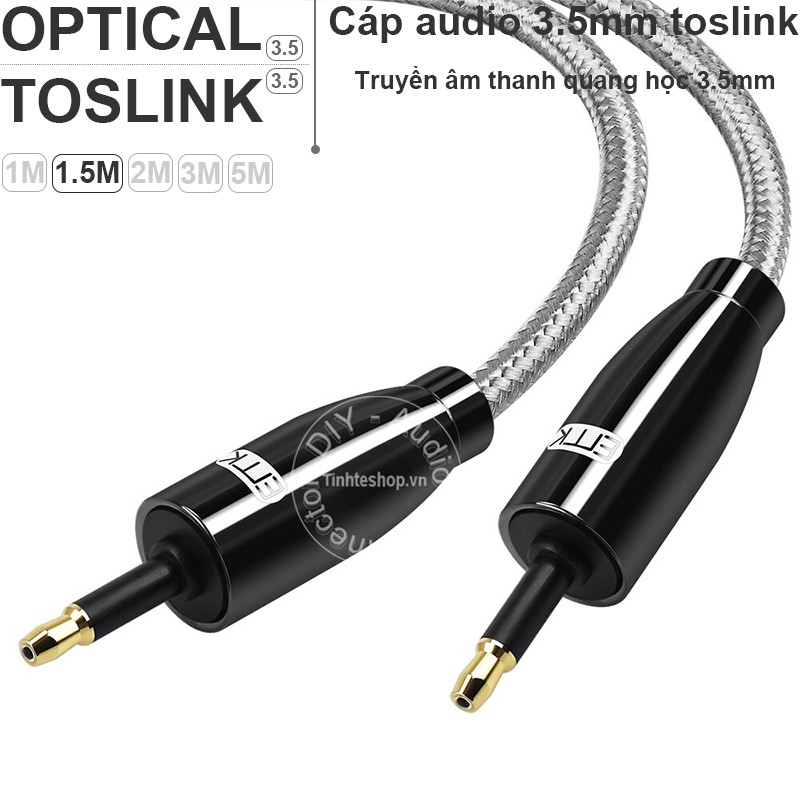 Cáp audio âm thanh kỹ thuật số mini 3.5mm toslink optical SPDIF 1.5 mét EMK EMK019-105