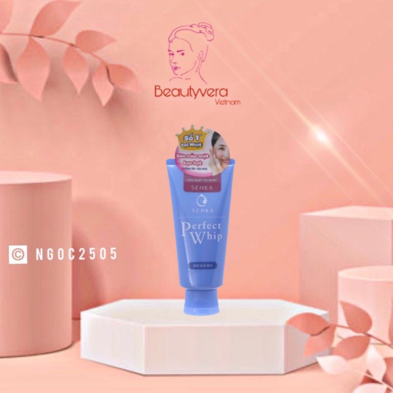 Sữa rửa mặt tạo bọt chiết xuất tơ tằm trắng Senka Perfect Whip 120g