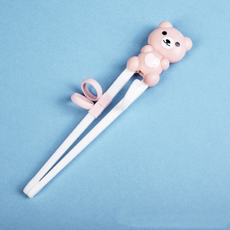 Đũa tập ăn xỏ ngón cho bé tập gắp hình gấu Đ03 (tặng kèm hộp đựng)
