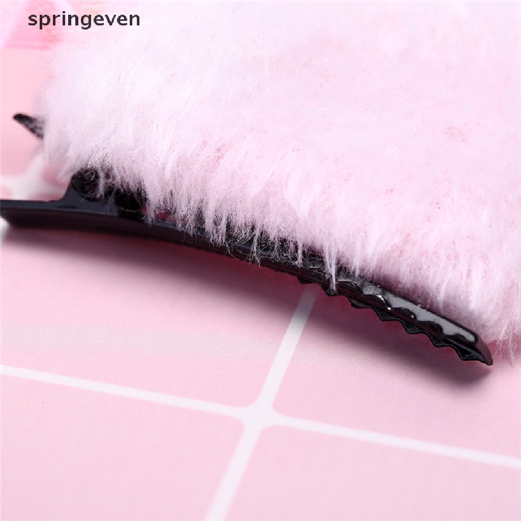 Kẹp Tóc Hình Tai Mèo Phối Lông Đáng Yêu Cho Nữ