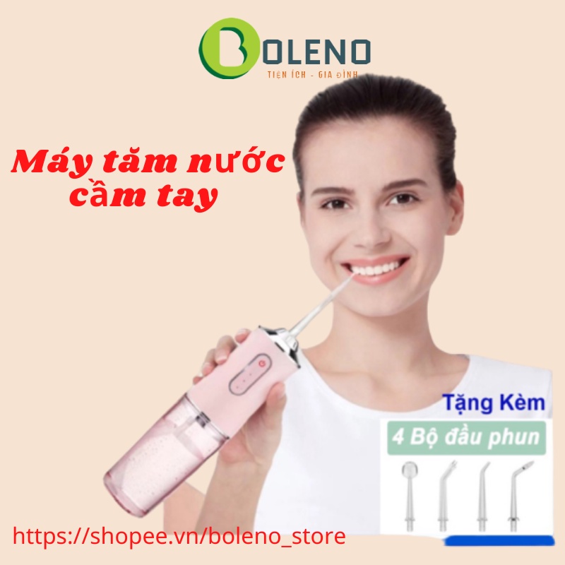 Máy Tăm Nước Cầm Tay Oral Irrigator Thế Hệ Mới 2021 - Dòng Máy Tăm Nước Nha Sĩ Khuyên Dùng  - Tặng 4 Đầu Chuyên Dụng