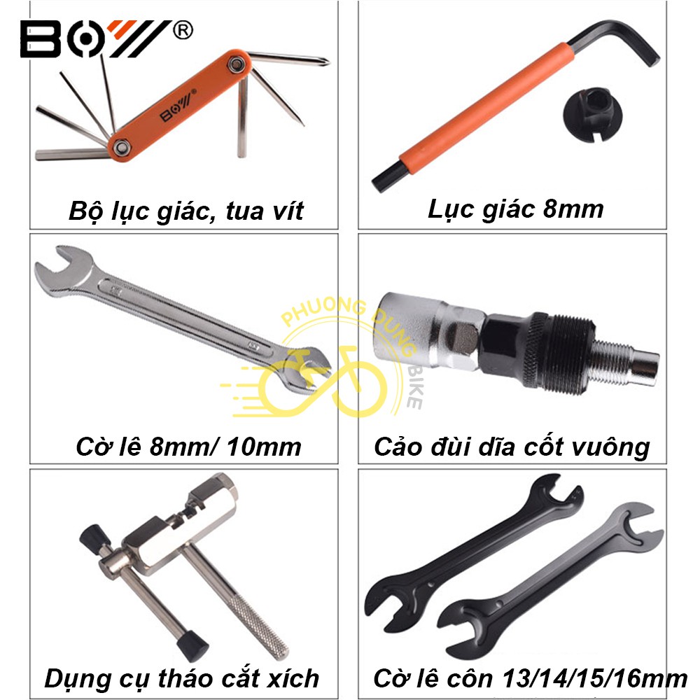 Bộ dụng cụ sửa chữa xe đạp BOY 8010Z - 15 Món