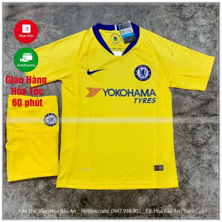 6/6 Bộ Quần Áo Đá Banh CLB Chelsea sân khách màu vàng 2018/2019  ྃ