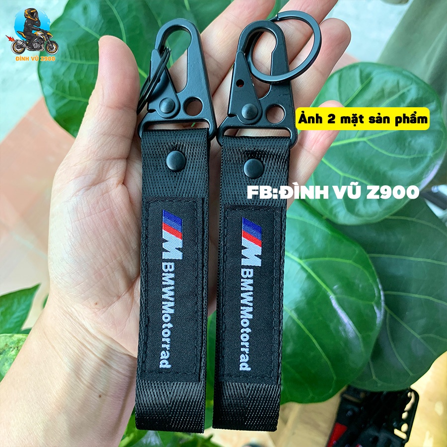 Móc khóa BMW, đầu bấm CHẮC CHẮN, dây vải DÀY DẶN, logo sắc nét không phai màu