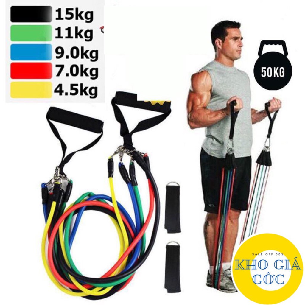 Bộ 5 Dây Ngũ Sắc Tập Full Body - Dụng Cụ Tập Gym S02