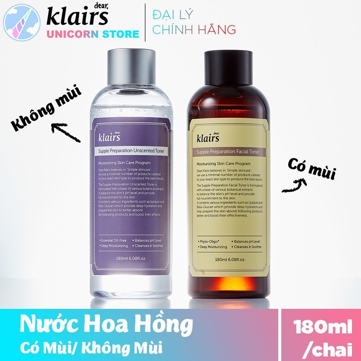 KLAIRS - Nước hoa hồng Klairs Supple Preparation Facial Toner 180ml