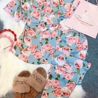 Đồ bộ lụa satin Flamingo
