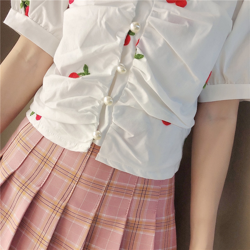 Bộ Áo Sơ Mi Ngắn Tay + Chân Váy Xinh Xắn Dành Cho Nữ 2020 | BigBuy360 - bigbuy360.vn