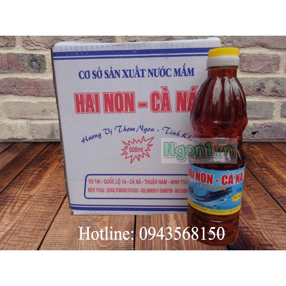 Nước mắm Hai Non - Cà Ná 32 độ đạm đặc sản Ninh Thuân (mắm thơm dịu, vị mắm mặn vừa phải rất ngon) chai 500ml