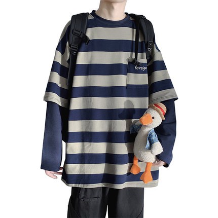 Áo tay dài kẻ sọc phong cách Hàn Quốc hợp thời trang cho nữ