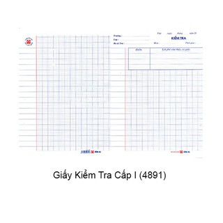 2 tập (12 tờ đôi) Giấy Kiểm Tra Cấp 1 Hồng Hà