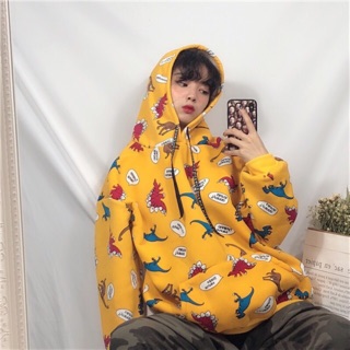 Áo hoodie khủng long lót bông