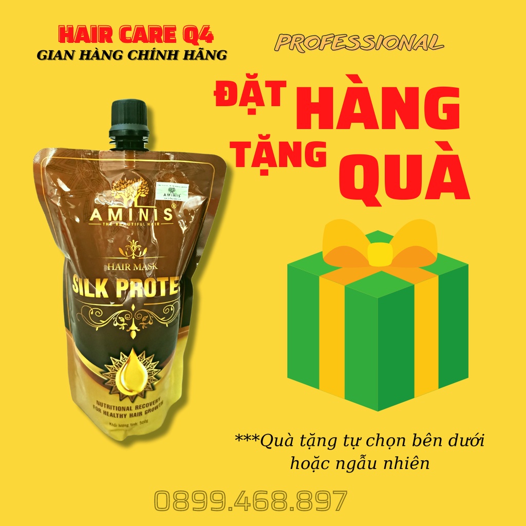 Hấp Dầu Ủ Tóc Silk Protein Aminis 500ml Công Nghệ ItaLy Hàng Công Ty Chính Hãng - Hair Care Q4