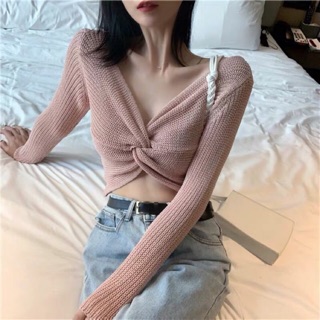 [ORDER] Áo croptop len xoắn ngực sexy