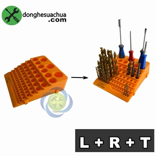 Khay nhự cắm mũi khoan l+r+t lrt-84l kích thước 215mm x 192mm có 84 lỗ