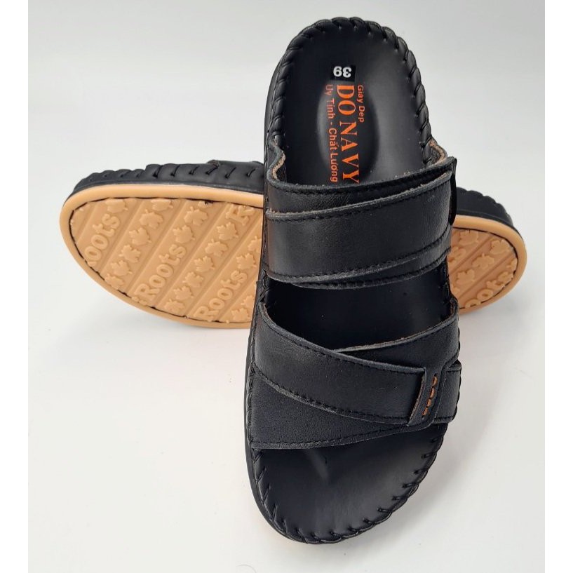 Dép da bò nam 100% da bò, dép quai ngang cao cấp mã KIN02 - shop kinson