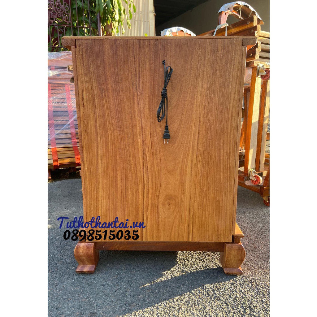 Bàn thờ thần tài cột vuông ngang 60 x 81cm  - Gỗ Gõ Đỏ
