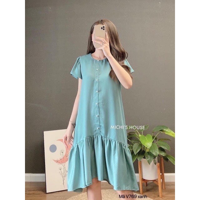 Đầm Bầu Váy Bầu Mùa Hè Đẹp Dáng Đuôi Cá Sang Chảnh Chất Đũi Lụa HD2642 Honey Mommy