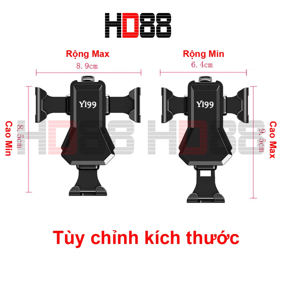 Giá đỡ điện thoại kẹp trên cửa gió ôtô Yi99 siêu nhẹ - HD88 | BigBuy360 - bigbuy360.vn