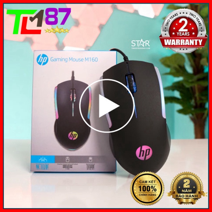 Chuột Máy Tính PC Laptop Đèn LED 7 Màu RGB Có Dây HP M160 - Chuột Gaming Mouse Chuyên Game Chính Hãng