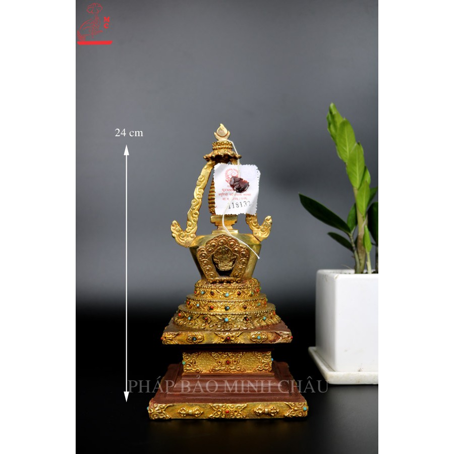 Tháp trấn đàn đồng Nepal 24cm