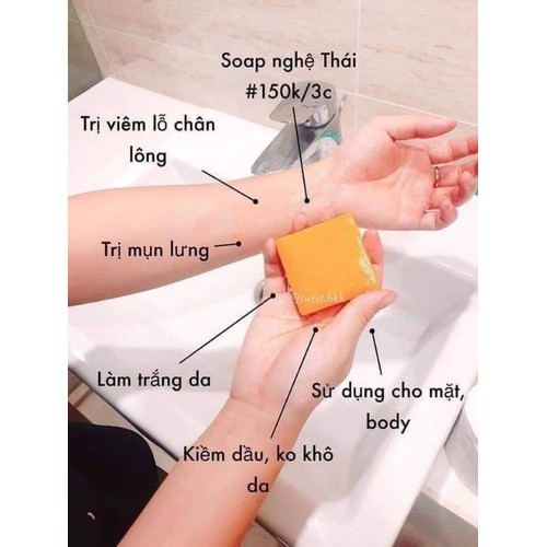 Xà Phòng Cam Nghệ Thái Lan Trắng Da Giảm Mụn Thâm Thái Lan