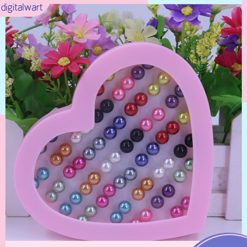 Bộ 36 khuyên tai hạt tròn nhiều màu sắc dễ thương cá tính dành cho nữ