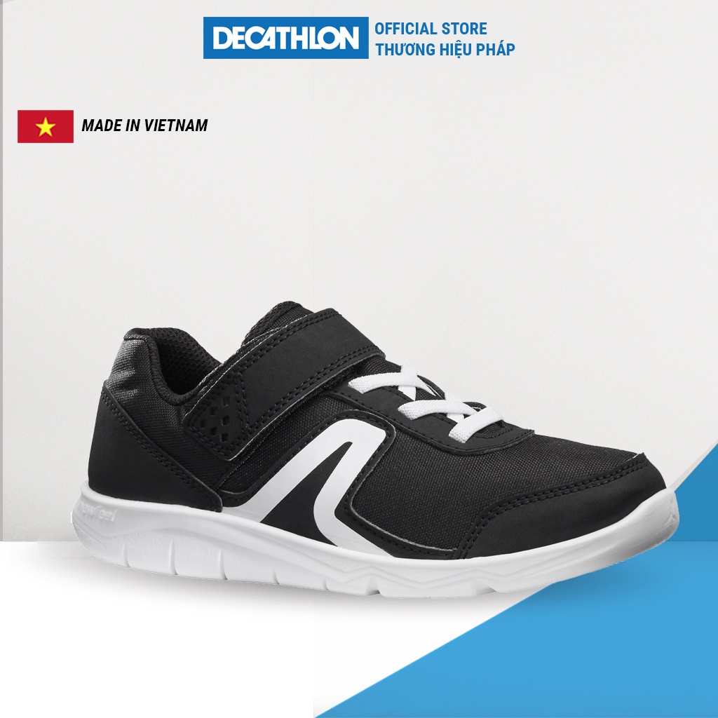 Giày đi bộ trẻ em Decathlon pw100 - đen/ trắng