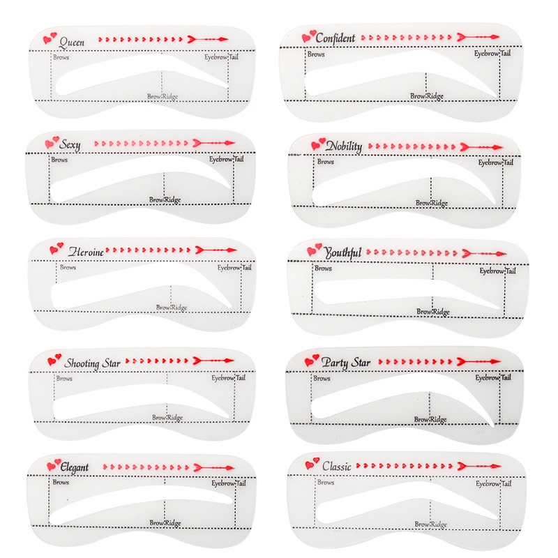 Set 10 Khuôn Kẻ Chân Mày Chuyên Nghiệp Tiện Dụng