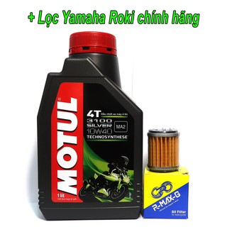 1 Chai Nhớt Motul 3100 Silver 1L + 1 Lọc nhớt Yamaha chính hãng Roki