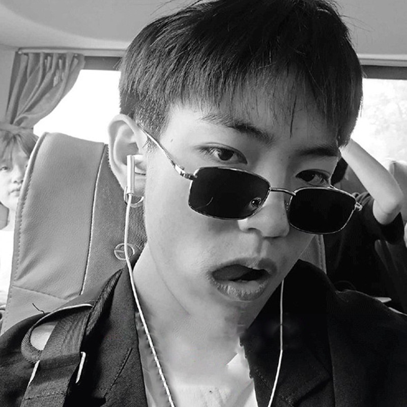 (KIQI-FASHION) COD Kính Mát Gọng Vuông Kim Loại Chống Tia Uv400 Thời Trang Dành Cho Nam Và Nữ