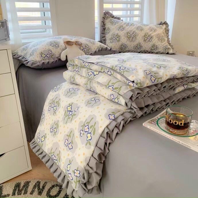 🌵ᵕ̈🌵Bộ Chăn Ga Gối Đũi Bèo Ngắn - Cotton Đũi Mềm , Mịn Hoạ Tiết Hoa Lá🌵ᵕ̈🌵 HÀNG NHẬP KHẨU🌵 Full Set 4 Món | BigBuy360 - bigbuy360.vn