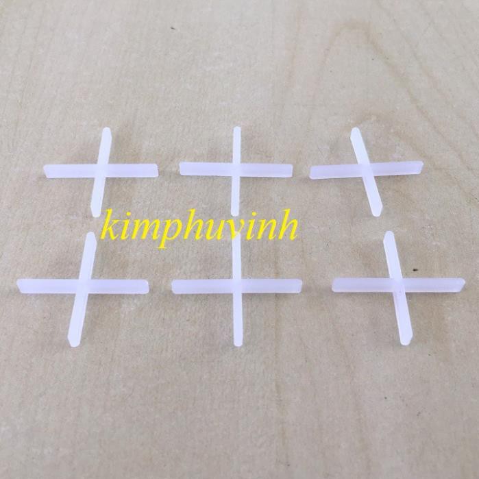 100 CÁI - KE LÁT GẠCH MEN 1.5MM - CANH GẠCH TRẮNG TRONG - KE CHỮ THẬP - KE NHỰA DẤU CỘNG