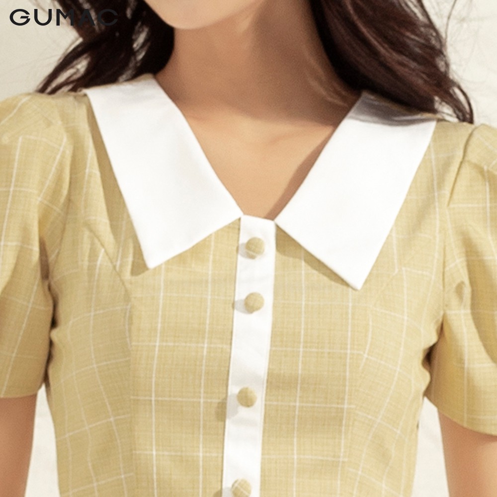 Đầm caro phối cổ DA1110 GUMAC | BigBuy360 - bigbuy360.vn