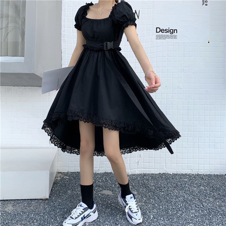 Đầm Nữ Ngắn Tay Cổ Vuông Eo Thắt Dây Thời Trang | BigBuy360 - bigbuy360.vn