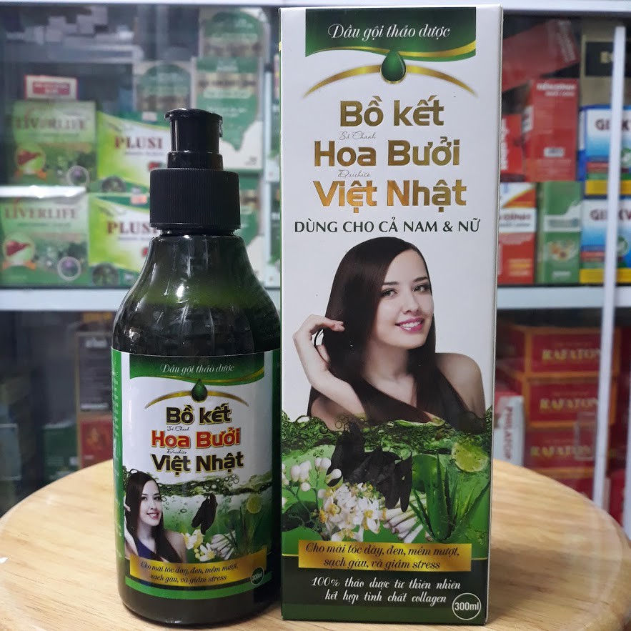 Dầu gội thảo dược bồ kết hoa bưởi Việt Nhật chai 300ml