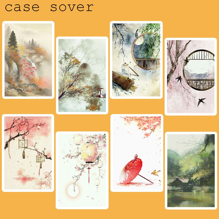 Set 8 Sticker thiết kế chủ đề Phong Cách Cổ Trang trang trí Planner - Case Sover