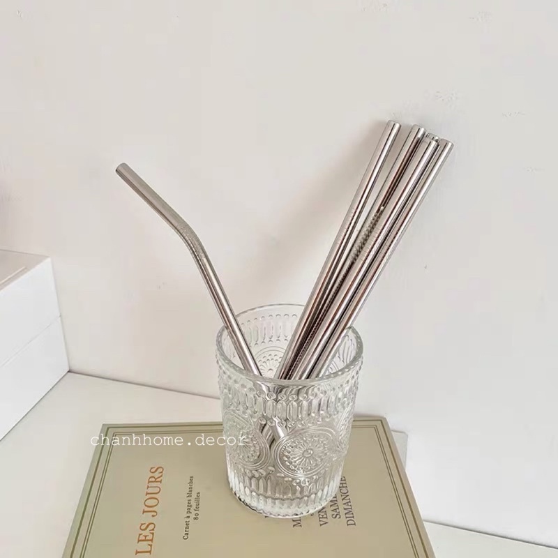 Ống hút inox thép không gỉ tái sử dụng thân thiện môi trường nhiều kích thước Chanhhome.decor