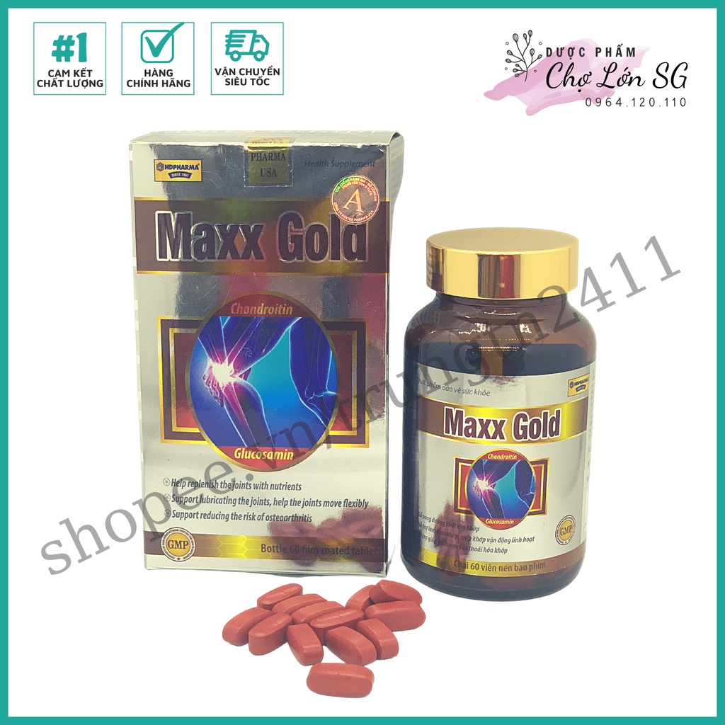 Viên uống bổ sung dung dịch khớp MAXX GOLD giúp phục hồi mô sụn, trơn ổ khớp - Hộp 60 viên