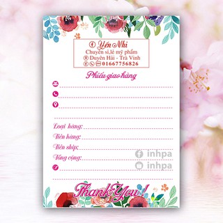 Phiếu giao hàng dùng cho con dấu