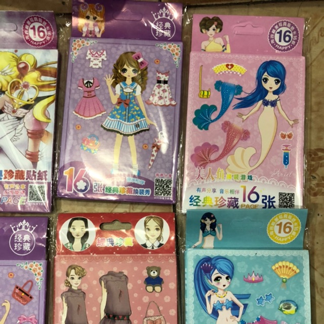 Tập hình dán sticker công chúa, hình dán thay quần áo búp bê mẫu mới