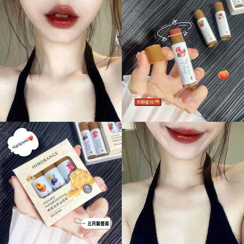 [Hàng mới về] 3 Son dưỡng môi HERORANGE dưỡng ẩm lâu trôi thay đổi màu sắc theo nhiệt độ độc đáo